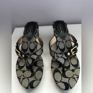 Coach wedged flip flops